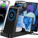 Wireless Charger for iPhone - 5 in 1 Charging Station for Multiple Devices Apple: Fast Wireless Charging Stand Dock for iPhone 17 16e 16 15 14 13 12 Pro Max Apple Watch Airpods