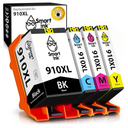 Smart Ink Cartridge Replacement for HP 910 XL 910XL (Black XL & C/M/Y XL 4 Combo Pack) to use with Officejet Pro 8025 8020 8028 8035 8023 Officejet 8022 8010 8015