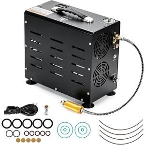 TUXING 4500PSI PCP Air Compressor | 800W Dual-Cylinder Scuba Tank Compressor | Built-in Fan Cooling System Auto-Stop | Fast Fill for Air Rifle Paintball 2L Scuba Tanks