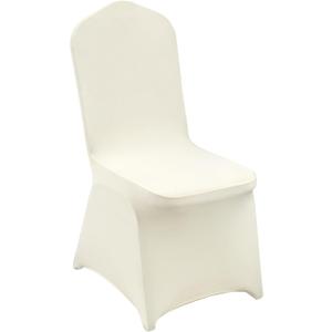 VEVOR 50 Pcs Flat-Front Chair Covers Polyester Spandex Chair Cover Stretch Slipcovers, Wedding, Holiday, Banquet, Party, Celebration, Dining, Beige