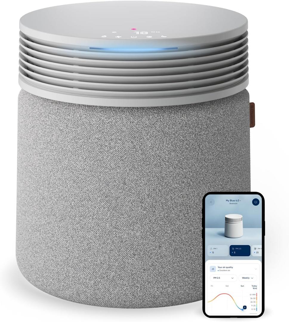 BLUEAIR Blue Signature Air Purifier for Large Rooms up to 3,385 Sq Ft, HEPASilent Filtration for Smoke, Dust, Pet Dander & Allergens, Smart WiFi Air Cleaner with Auto Mode, Quiet Air Purifier for Home
