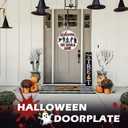 Halloween Horror Welcome Sign for Front Door, Welcome You Should Leave Sign, Horror Movie Characters Door Hanger, Halloween Door Sign Scary Halloween Decorations Wreath for Farmhouse Porch Wall Decor (B)