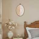 LKETW Boho Abstract Sunshine Oval Wall Art Decor, Neutral Abstract Minimalist Sunshine Oval Canvas Hanging Decor, Boho Wall Decorations for Home Bedroom Living Room, 8.6x11.4 Inch