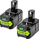 Upgraded 7.0Ah 2Packs P108 18V Battery Compatible with Ryobi 18V ONE+ Battery Replacement P108 P102 P103 P104 P105 P107 P109 P122 Cordless Tool Batteries Rapid Rechargeable Batteries with Indicator
