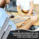 DZrudun Pinewood Car Weights Kit-7oz Total(4oz Derby Car Weights + 3oz Flexible Strip)-Pine Derby Weights, Adjust The COG,No Drill Stick-On Derby Weights,Easy Peel-And-Stick Installation for Max Speed