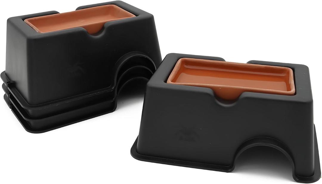 4 Pcs Small Reptile Hide Box Humidifier Caves Water Supply Hideout with Sink Basin for Lizards,Gecko, Snake