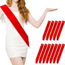 12 Pcs Sash Blank Satin Sash Party Favors Red Sash Plain Sash Pageant Sash Satin Sash Sashes for Birthday, Wedding, Graduation, DIY, Beauty Pageant, Hen Party, Homecoming, Make Your Own Sash