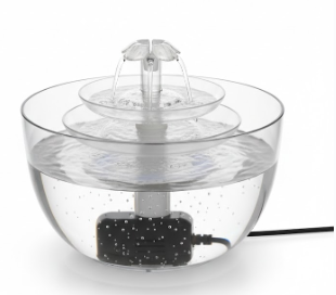 Cat Fountain, Pet Water Fountain Clear Plastic Water Fountains for Cats Indoor with Flower Waterfall Dog Water Fountain Spout with Silent Pump