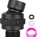 OFFO Shower Head Swivel Ball Adapter, All Metal Adjustable Shower Arm Extension Connector Universal Showering Component Solid Brass, Matte Black