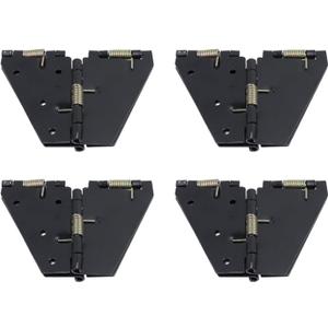 Geesatis 6 Inch Drop Leaf Table Support Hinges,180Folding Cross Spring Hinges,Matte Black Cabinet Hinges,4Pcs