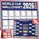 World Cup Bracket Poster 2026 | USA Theme - A1 Size 2026 World Cup Soccer Poster with US Kick Off Times, Fixtures, Stadiums & Host Cities | World Cup Wall Chart