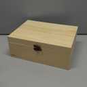 Unfinished Wood Box with Hinged Lid 1 Pack - 10.6" x 7.6" x 4.3" Smooth Unpainted Wooden Storage Box for Crafts, Jewelry, DIY Painting, Gift Packaging - Lightweight & Warp-Resistant (Natural Color)
