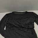 Avidlove Bodysuits for Women Long Sleeve Crew Neck Body Suit One Piece Sheer Leotard Twist Knot Going Out Tops M