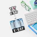 Xray Radiology Badge Reel and Buddy, Skeleton Skull Retractable ID Holder and Badge Buddy w/X-Ray Parameter Conversion Charts, Work Accessories Gifts for Radiology Tech Student