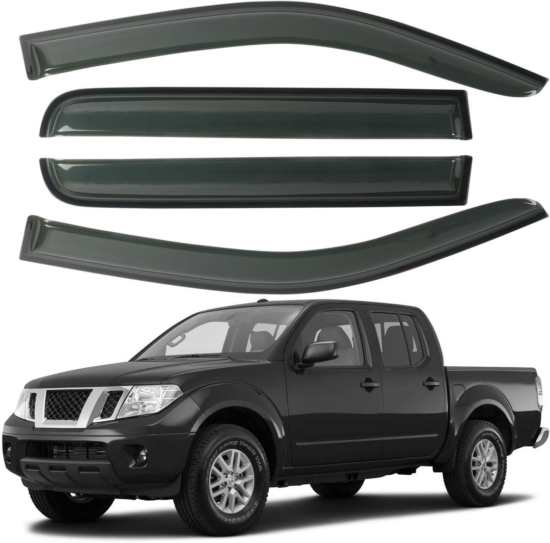 Window Visor Rain Guards Fit for Nissan Frontier Crew Cab 2005-2021 Trucks