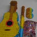 Sratte Guitar Pinata Bundle with a Blindfold and Bat, Kids Guitar Musical Fiesta Pinata for Boys Girls Adults Birthday Parties, Music Party Favors, Carnival and Related Events, 16 x 7 x 3 Inches