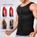 Mens Compression Shirt Slimming Body Shaper Vest Workout Tank Tops Abs Abdomen Undershirts (Black, XXXL)