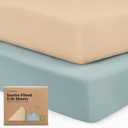 KeaBabies 2-Pack Organic Crib Sheets for Boys, Girls - 52x28 Fitted Crib Mattress Sheet Neutral, Breathable Jersey Cotton Cover for Baby Bed, Toddler Mattress, Soft & Cute Prints (Toasty)