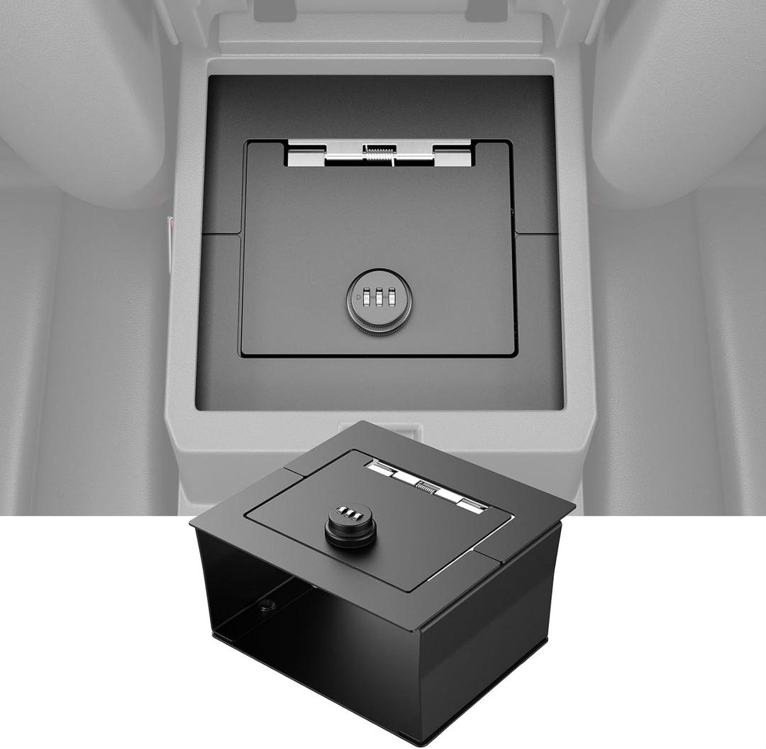 Center Console Safe Lock Box Compatible with 2025 2026 Toyota 4Runner Armrest Secure Vault Carbon Steel Safe Storage Box Replacement for 2025 2026 Toyota 4Runner Accessories