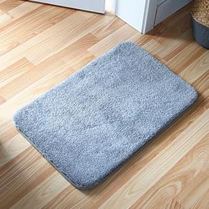 Soft Memory Foam Fluzzy Thick Plush Shaggy Bath Rugs,Extra Soft and Absorbent Cozy Microfiber Bath Carpets,Non-Slip Machine Washable Quick Dry Shower Bathtub Mat(Grey/Gray,19" x 31")