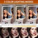 Hasipu Vanity Mirror with Lights, 31.5" x 22" LED Makeup Mirror, Lighted Makeup Mirror with Dimmable 3 Modes, Touch Screen Control Vanity Mirror Round White