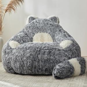 EBENCHICO Giant Bean Bag Chairs for Adults Teens, Plush Beanbag Chair with Filler Comfy Faux Fur Fluffy Bean Bag Sofa Couch for Reading Sleeping