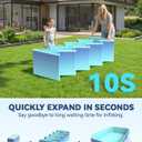 HeySplash Foldable Pool, Non-Inflatable Swimming Pool with Rigid Puncture-Proof Hard Composite Board, Kiddie Pool Outdoor Pool, Adults & Kids Pool for Backyard Garden Dog Pool 59"x45"x17", Ice Blue