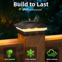 Solar Post Cap Lights Outdoor 12pack, Waterproof Fence Post Lights for 4x4 5x5 6x6 Wood/Vinyl Posts, Black Solar Deck Post Lights with 2 Color Modes Decorate Garden Patio Porch Backyard