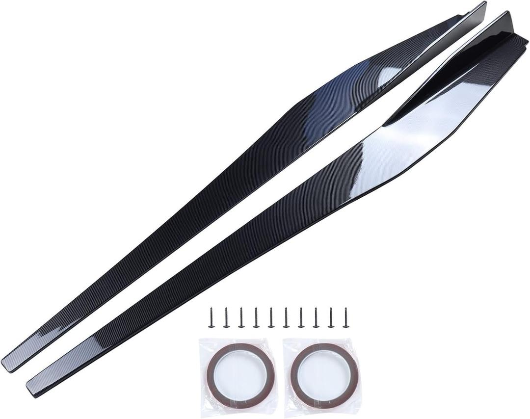 vks Side Skirts Fit for 2020-2024 Chevy Corvette C8 Stingray & Z51 Side Skirt Extension Lip Panels Splitter Spoiler Diffuser Wing Body Kit Air Dam Corvette C8 Accessories (Glossy Carbon Fiber)