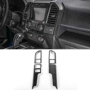 Voodonala Center Console Dash Air Conditioning Vent Panel Cover Trim Compatible with Ford F150 Interior Accessories 2015-2020 (Black Wood Grain)