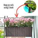 LaLaGreen Wall Planters Outdoor (20 Inch, 2 Pack) Brown Rectangular Window Flower Boxes with Brackets Self Watering System, Vertical Wall Mounted Plant Pot Container Herb Garden Balcony Indoor Decor