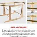 Calvana Wooden Rocking Basket Stand Compatible with Moses Baskets for Newborns, Locking Mechanism & Adjustable Strap, Natural Wood, 35" x 18.5" x 19", Basket Not Included