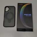 CASEKOO Ultra-Magnetic Stand for iPhone 16 Case [Military Drop Protection] [Compatible with MagSafe] Shockproof Translucent Matte Slim Ring Holder Case for iPhone 16, 6.1", Black