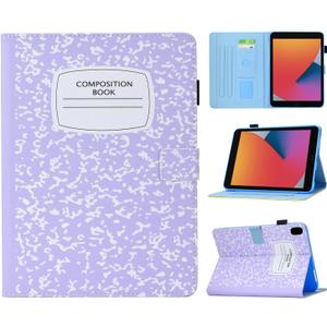 for iPad 6th/5th Generation 9.7 inch 2017 2018 Case, Compatible with iPad Pro 9.7 / Air 2 / Air 1, Faux Leather NoteNook Cover with Pen Holder, Stand & Card SlotsPurple Composition Book