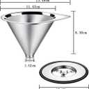 LHS Pour Over Coffee Dripper Stainless Steel Coffee Filter Metal Cone Filter Paperless Reusable Coffee Filter Single Cup Coffee Maker 1-2 Cup With Non-slip Cup Stand and Cleaning Brush