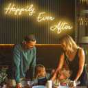 60 Inch Super Large Happily Ever After Neon Sign with Remote Dimmer, LED Lights Sign with Remote Dimmer, Happily Ever After Neon Lights for Bedroom, Lighs Up for Wedding, Birthday Party, Warm White, Total 60 inch