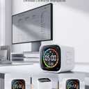 TK3 Pomodoro Timer Cube, Desk Productivity Timer with 5/10/30/60 Min Presets, Custom Countdown, Stopwatch, Clock, 3 Alarm, Silent, Vibrate & Sound Alert, for Task, ADHD, Study, Kitchen, White
