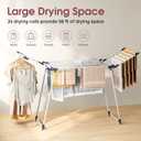 APEXCHASER Clothes Drying Rack Foldable, Large Drying Rack Clothing, Winged Laundry Rack Folding Indoor Outdoor, Metal Clothes Airer for Bedding Towel Sweater Heavy Duty, 68.9" X 22" X41.3", White