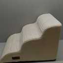 Dog Stairs for Small Dogs,3 Step Dog Ramp for Couch and Bed,Pet Stairs with Non-Slip Bottom for Old Cats,Indoor Pet Steps,Comfort,Durable,15.4" H (Beige)