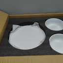 GZG Modern Art Series - 24 Pcs Speckled Stoneware Plates and Bowls Sets, Ceramic Dinnerware Set with Rustic Terracotta Underside, Microwave and Dishwasher Safe Handcrafted Dishes Set - Porcelain White