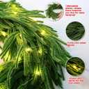 2-Pack 6FT Artificial Norfolk Pine Garlands, Hyperzoo Realistic Winter Pine Christmas Greenery Garland for Mantle, Staircase, Banister, Fireplace, Door, Table, Indoor & Outdoor Holiday Xmas Decortions