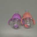 Munchkin Any Angle Sippy Cups for Toddlers, Spill Proof Weighted Straw Cup with Transition Handles for Babies 6 Months and Up, 7 Ounce, 2 Pack, Pink/Purple