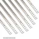 Adjustable Shelf Bracket 40 Inch 8 Pack Silver Shelf Pilaster Strips Shelf Rail Shelf Track Adjustable Wall Shelves Shelf Standards and Supports for Cabinet Closet Organization (Silver-40inch)