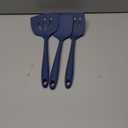 Coukre 3 Pack Silicone Spatula Set, High Heat Resistant, BPA-Free, Fish Spatula, Solid & Slotted Turner for Non-Stick Pans, Flipping Eggs, Pancakes, Fish, Burgers (3, PureDarkBlue)