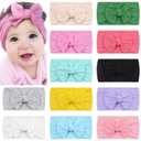 CLLOT Super Stretchy Soft Knot Headbands with Hair Bows Head Wrap Hair Accessories For Newborn Baby Girls Infant Toddlers Kids