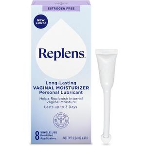 Replens Long-Lasting Vaginal Moisturizer, Relieves Vaginal Dryness for Up to 3 Days, Fragrance Free, 8 Pre-Filled Applicators