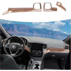 RT-TCZ Center Console Dashboard Panel Cover Trim Decor Interior Accessories for Jeep Grand Cherokee 2011-2020 (Wood Grain)