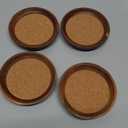 Kamenstein 4 Piece Set, Natural Acacia Wood and Cork Stackable Coasters, Set of 4