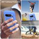 CENHUFO Privacy Case for Google Pixel 10/10 Pro, Full Body Phone Case with Built-in 9H Tempered Glass Privacy Screen Protector and Camera Protector, Shockproof Magnetic Anti Spy Cover - Blue