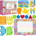 Aqua Water Doodle Mat - Kids Drawing Mat Toddlers Educational Toys for Age 3 4 5 6 7 8 Year Old Boys Girls Gifts - Neon Color Mat Doodle Board Writing Drawing Toys Holiday Christmas Birthday Gifts